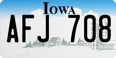 IA license plate AFJ708