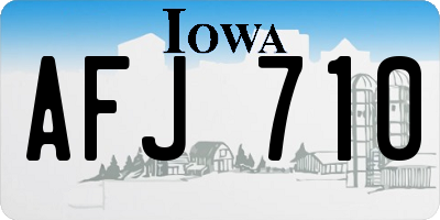 IA license plate AFJ710
