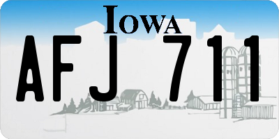 IA license plate AFJ711
