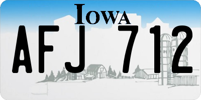 IA license plate AFJ712
