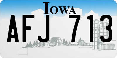 IA license plate AFJ713