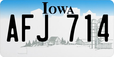 IA license plate AFJ714