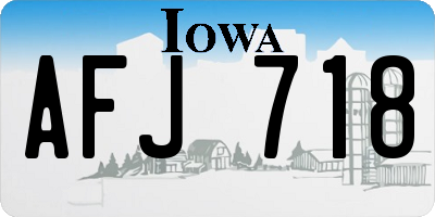 IA license plate AFJ718