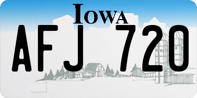 IA license plate AFJ720