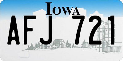 IA license plate AFJ721