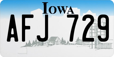 IA license plate AFJ729