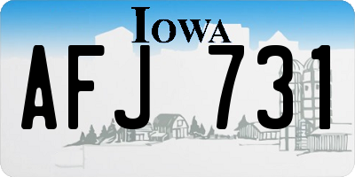IA license plate AFJ731