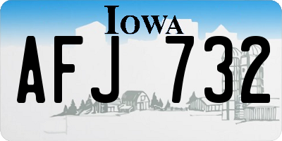 IA license plate AFJ732