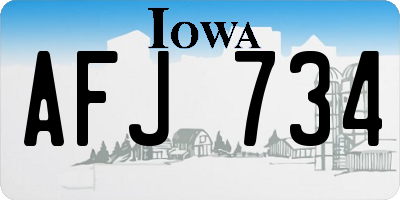 IA license plate AFJ734