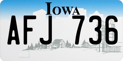 IA license plate AFJ736