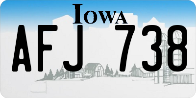 IA license plate AFJ738
