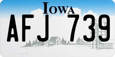 IA license plate AFJ739