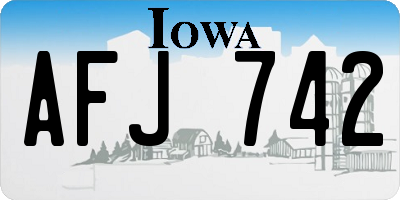IA license plate AFJ742