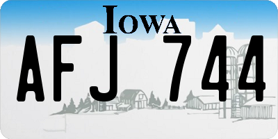 IA license plate AFJ744
