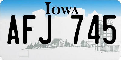 IA license plate AFJ745