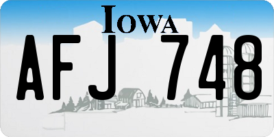 IA license plate AFJ748
