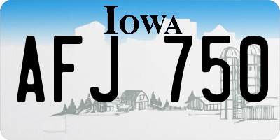 IA license plate AFJ750
