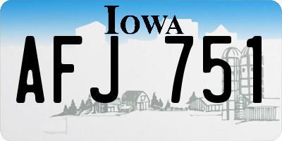 IA license plate AFJ751