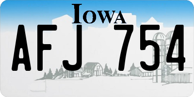 IA license plate AFJ754