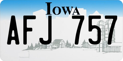 IA license plate AFJ757