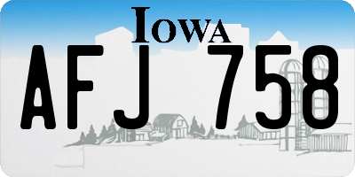 IA license plate AFJ758