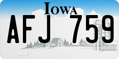 IA license plate AFJ759