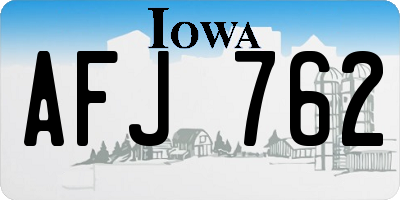 IA license plate AFJ762