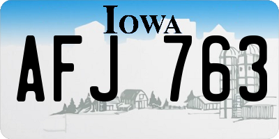 IA license plate AFJ763