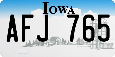 IA license plate AFJ765