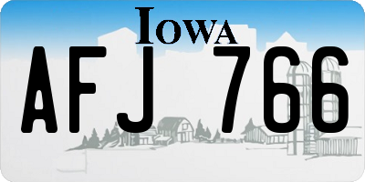 IA license plate AFJ766