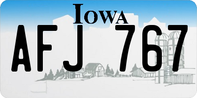 IA license plate AFJ767
