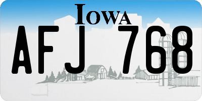 IA license plate AFJ768
