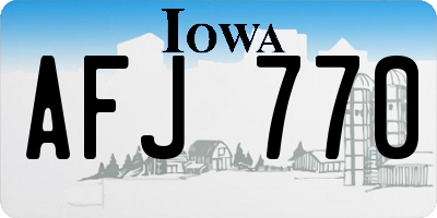 IA license plate AFJ770