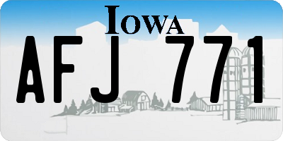 IA license plate AFJ771