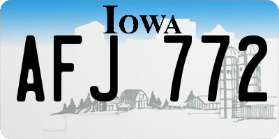 IA license plate AFJ772