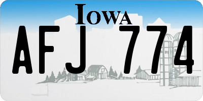 IA license plate AFJ774