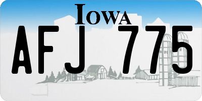 IA license plate AFJ775