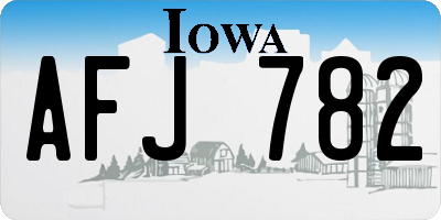 IA license plate AFJ782