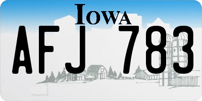 IA license plate AFJ783