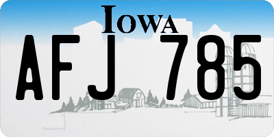 IA license plate AFJ785