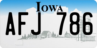 IA license plate AFJ786