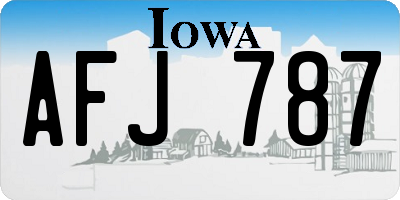IA license plate AFJ787