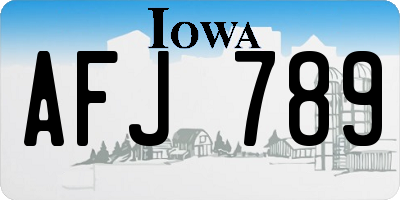 IA license plate AFJ789
