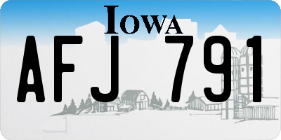 IA license plate AFJ791