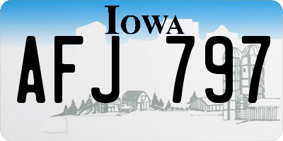 IA license plate AFJ797