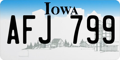 IA license plate AFJ799