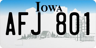 IA license plate AFJ801