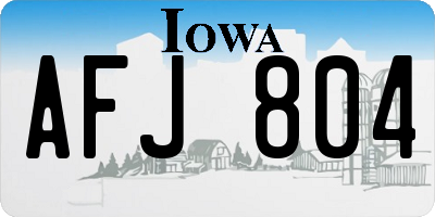 IA license plate AFJ804