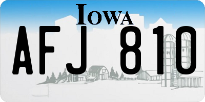 IA license plate AFJ810