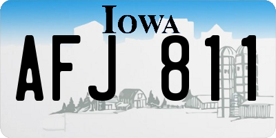 IA license plate AFJ811